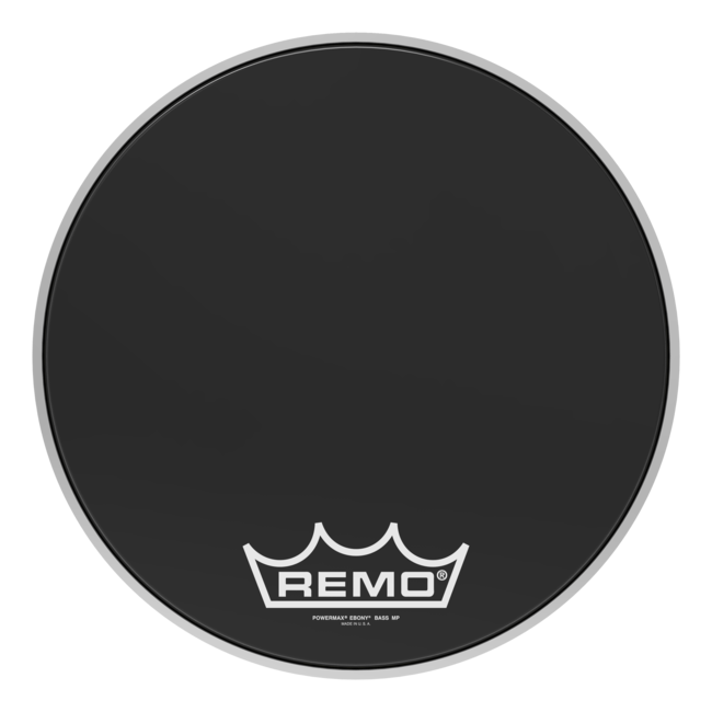Remo - PM-1418-MP- - Bass Drum, Powermax, Ebony, 18" Diameter, Mp
