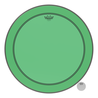 Remo Remo - P3-1324-CT-GNOH - Bass Drum, Powerstroke 3, Colortone, 24" Diameter, Green, 5" Offset Hole