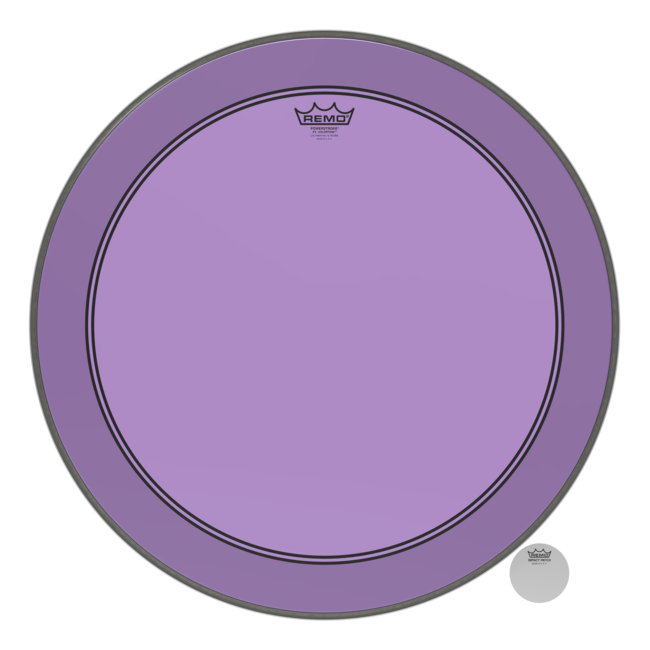 Remo - P3-1324-CT-PUOH - Bass Drum, Powerstroke 3, Colortone, 24" Diameter, Purple, 5" Offset Hole