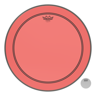 Remo Remo - P3-1320-CT-RDOH - Bass Drum, Powerstroke 3, Colortone, 20" Diameter, Red, 5" Offset Hole