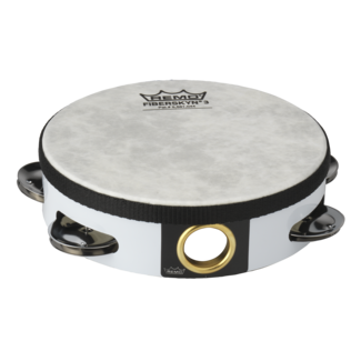Remo Remo - TA-5108-70- - **Remo Asia**, Tambourine, Fiberskyn, Pre-Tuned, 8" Diameter, 8 Pairs Jingles X 1 Row, Black