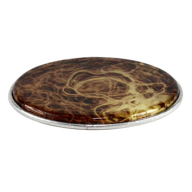 Remo - BD-0010-00-SC018 - **Special Order**, Doumbek Drumhead, R Series, Skyndeep Clear Tone, 10" Diameter, 1/2" Collar, Wide Hoop, 'Turquoise Mist' Graphic