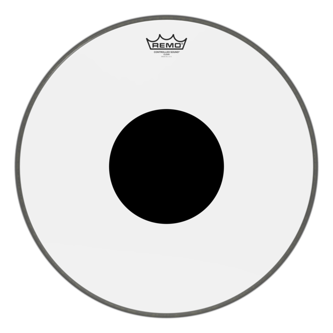 Remo - CS-1320-10- - Bass Drum, Controlled Sound, Clear, 20" Diameter, Black Dot On Top