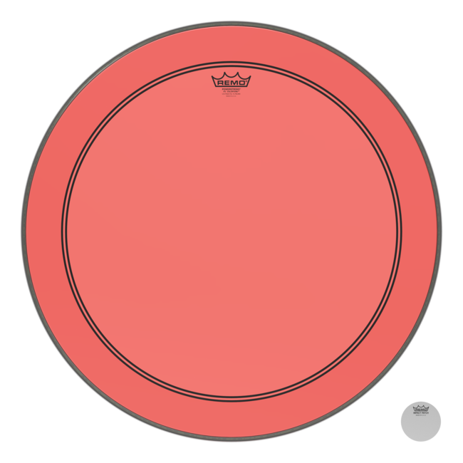 Remo - P3-1326-CT-RDOH - Bass Drum, Powerstroke 3, Colortone, 26" Diameter, Red, 5" Offset Hole
