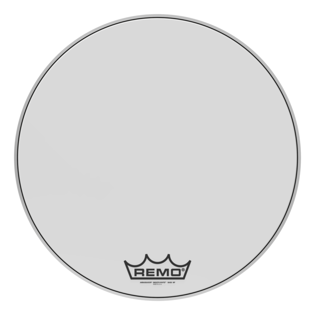 Remo - BR-1226-00- - Bass Drum, Ambassador, Smooth White, 26" Diameter
