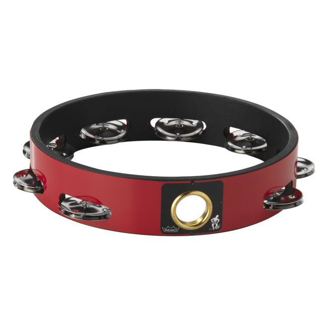 Remo - TA-6208-00- - Tambourine, Headless, 8" Diameter, 8 Pairs Jingles X 2 Rows, Quadura White