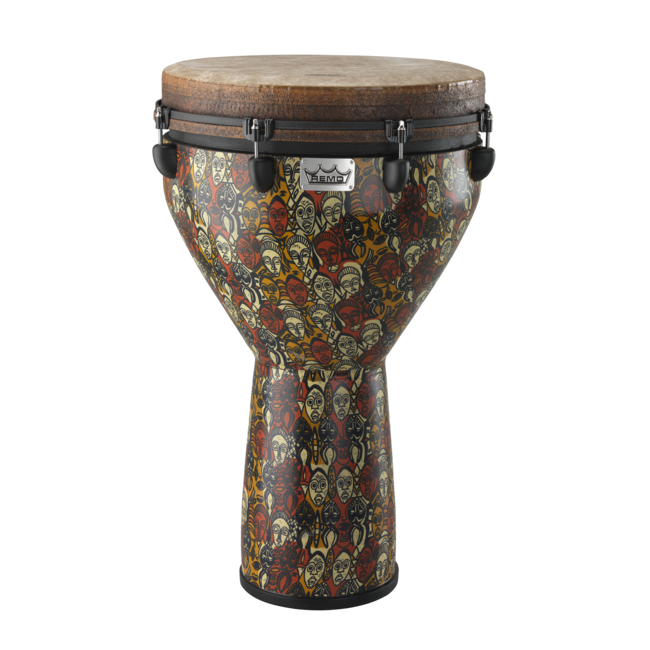 Remo - DJ-0018-05- - Djembe, Mondo, Key-Tuned, 18" X 28", Skyndeep Fiberskyn, Contour Tuning Brackets, Earth Finish