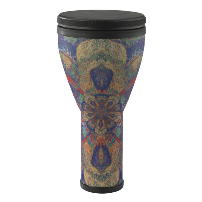 Remo - DJ-2510-63- - Festival Djembe, Pre-Tuned, 10" Diameter, 20.5" Height, Black Suede Fliptop Replaceable, Royal Blue