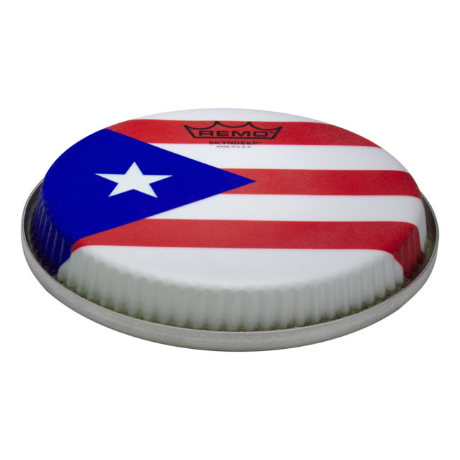 Remo - M3-R850-S5-SD007 - **Special Order**, Bongo Drumhead, R-Series, 8.50", Low Collar, Skyndeep, "Tiger Stripe" Graphic