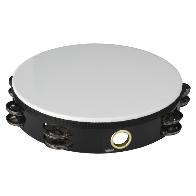 Remo - TA-5106-ML- - **Remo Asia**, Tambourine, Economy, 6" Diameter, 6 Pairs Jingles X 1 Row, Quadura Black