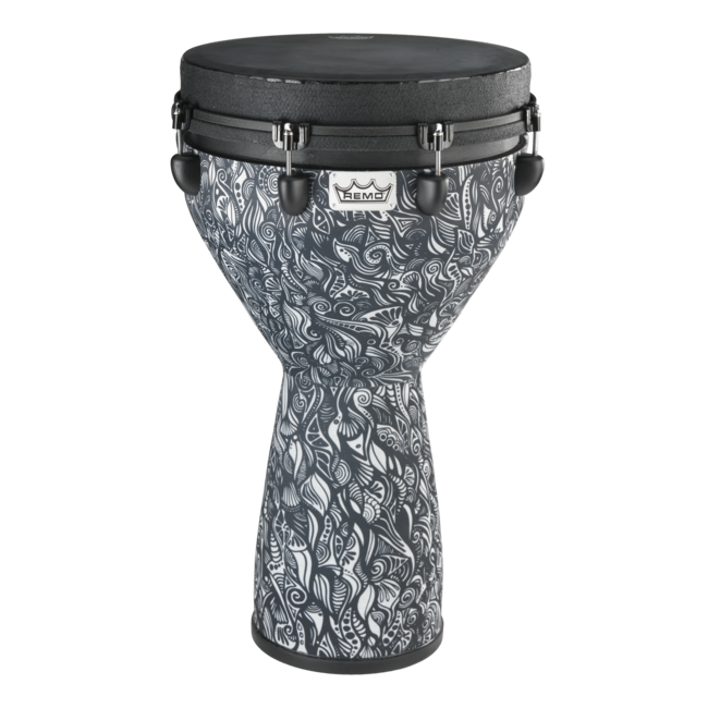 Remo - DJ-6112-32- - Djembe, Designer Series, Apex, 12" X 22", Key-Tuned, Skyndeep Fiberskyn, Beige Drumhead, Green Kinte