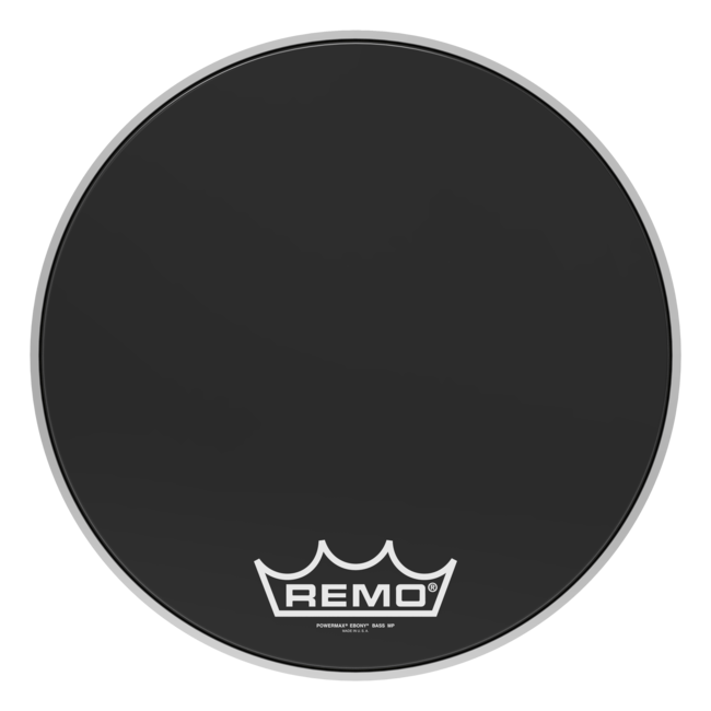 Remo - PM-1420-MP- - Bass Drum, Powermax, Ebony, 20" Diameter, Mp