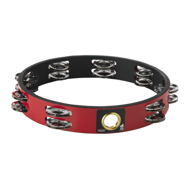 Remo - TA-6108-70- - Tambourine, Headless, 8" Diameter, 8 Pairs Jingles X 1 Row, Quadura Black