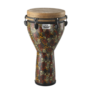 Remo Remo - DJ-0014-BE- - Djembe, Mondo, Key-Tuned, 14" X 25", Skyndeep Fiberskyn, Black, Contour Tuning Brackets, Black Earth Finish