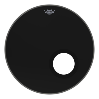 Remo Remo - P3-1023-ES- - Bass Drum, Powerstroke 3, Ebony, 23" Diameter, 5" Black Dynamo