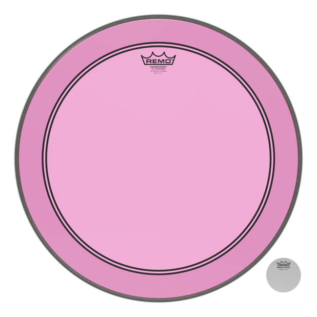 Remo - P3-1320-CT-PKOH - Bass Drum, Powerstroke 3, Colortone, 20" Diameter, Pink, 5" Offset Hole