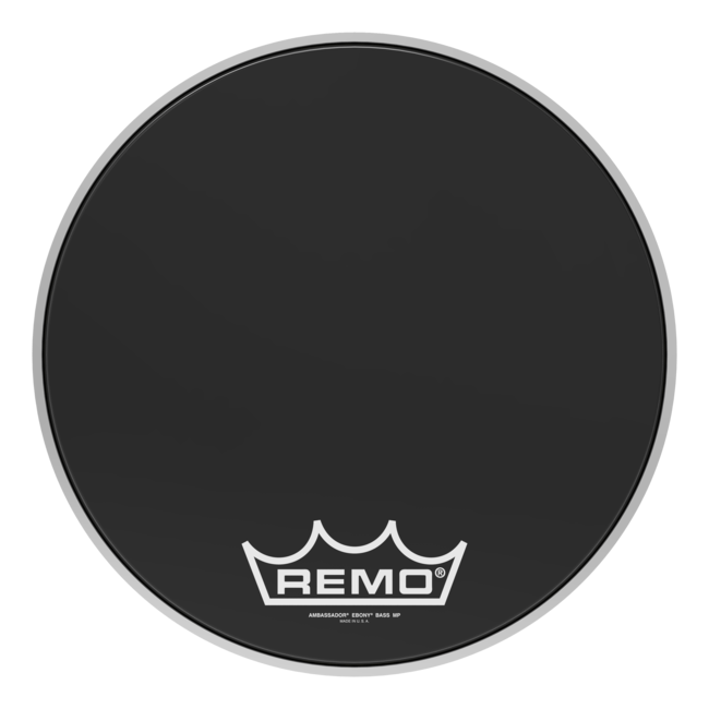 Remo - ES-1018-CH- - **Special Order**, Bass Drum, Ambassador, Ebony, 18" Diameter, 10" Center Hole