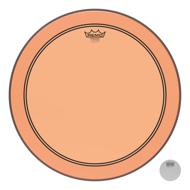Remo - P3-1318-CT-OGOH - Bass Drum, Powerstroke 3, Colortone, 18" Diameter, Orange, 5" Offset Hole