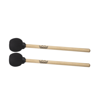 Remo Remo - HK-1260-72- - Mallet, Ez Bass Drum, Pair, 2.5" X 14", With Black Handle Grip, Natural Wood, Black
