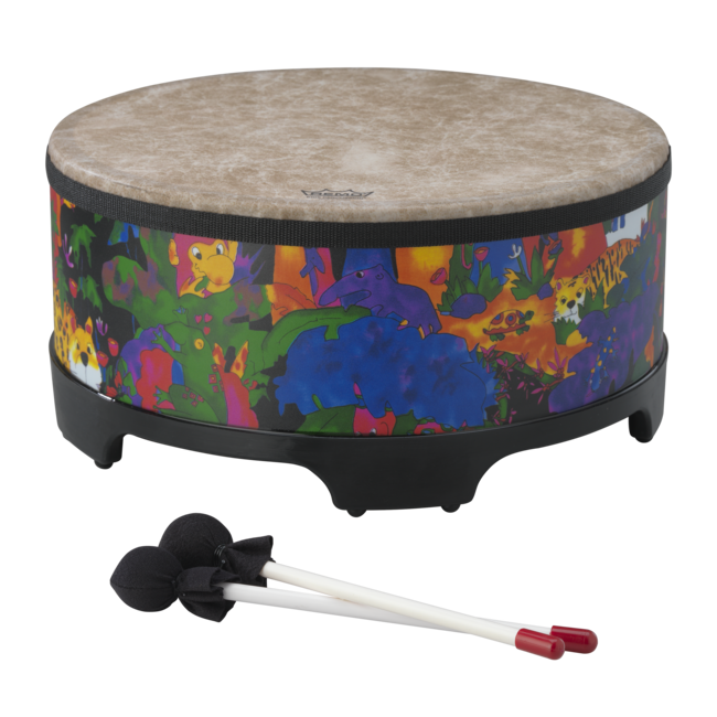 Remo - KD-2510-01- - **Remo Asia**, Drum, Kids Percussion, Tubano, Fliptop Drumhead, 10" Diameter, 24.5" Height, Rain Forest Finish