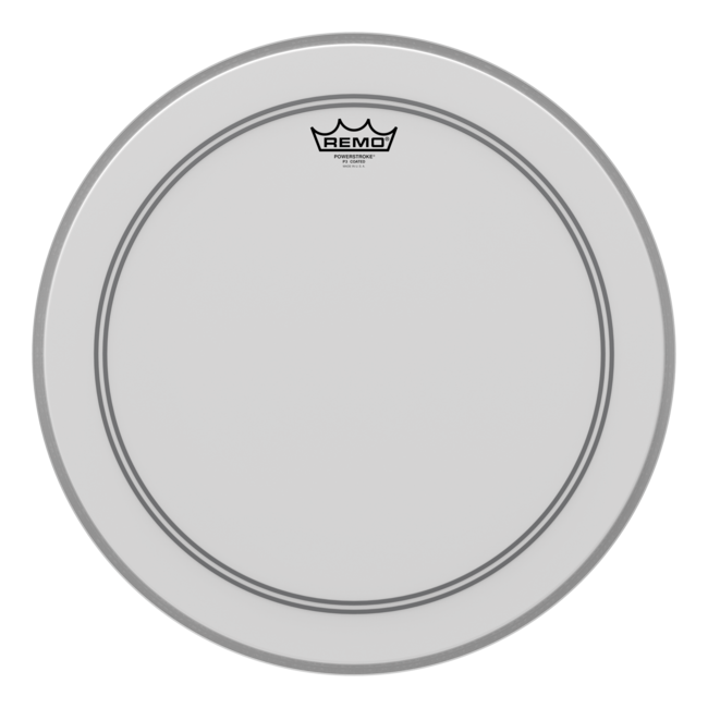 Remo - P3-1118-10- - Bass Drum, Powerstroke 3, Coated, 18" Diameter, No Stripe, Bottom Black Dot