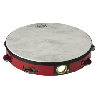 Remo Remo - TA-5110-00- - **Remo Asia**, Tambourine, Fiberskyn, Pre-Tuned, 10" Diameter, 8 Pairs Jingles X 1 Row, White