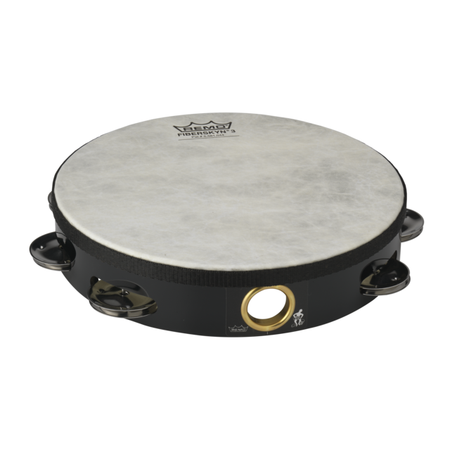 Remo - TA-5108-00- - **Remo Asia**, Tambourine, Fiberskyn, Pre-Tuned, 8" Diameter, 8 Pairs Jingles X 1 Row, White
