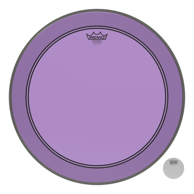 Remo - P3-1320-CT-PUOH - Bass Drum, Powerstroke 3, Colortone, 20" Diameter, Purple, 5" Offset Hole