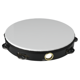 Remo Remo - TA-5210-ML- - **Remo Asia**, Tambourine, Economy, 10" Diameter, 8 Pairs Jingles X 2 Rows, Quadura Black