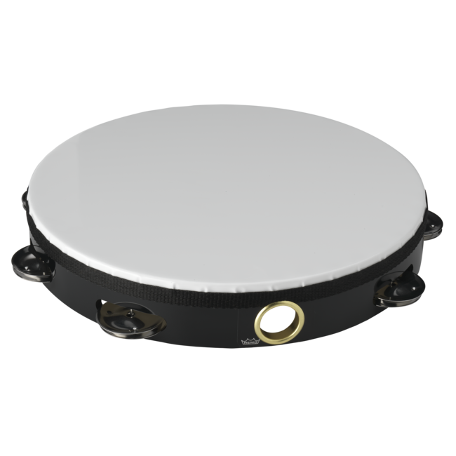 Remo - TA-5210-ML- - **Remo Asia**, Tambourine, Economy, 10" Diameter, 8 Pairs Jingles X 2 Rows, Quadura Black