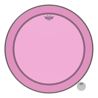 Remo Remo - P3-1324-CT-PKOH - Bass Drum, Powerstroke 3, Colortone, 24" Diameter, Pink, 5" Offset Hole