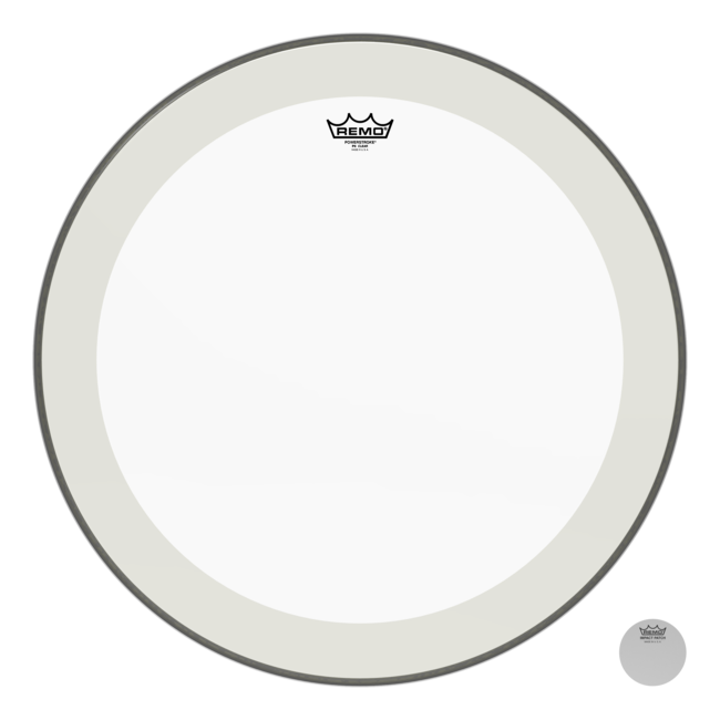 Remo - P4-1326-C2- - Bass Drum, Powerstroke 4, Clear, 26" Diameter, With Impact Patch