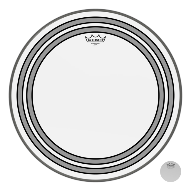 Remo - PW-1322-00- - Bass Drum, Powersonic, Clear, 22" Diameter