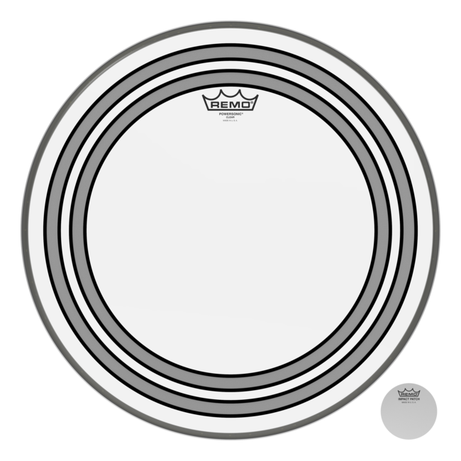 Remo - PW-1320-00- - Bass Drum, Powersonic, Clear, 20" Diameter