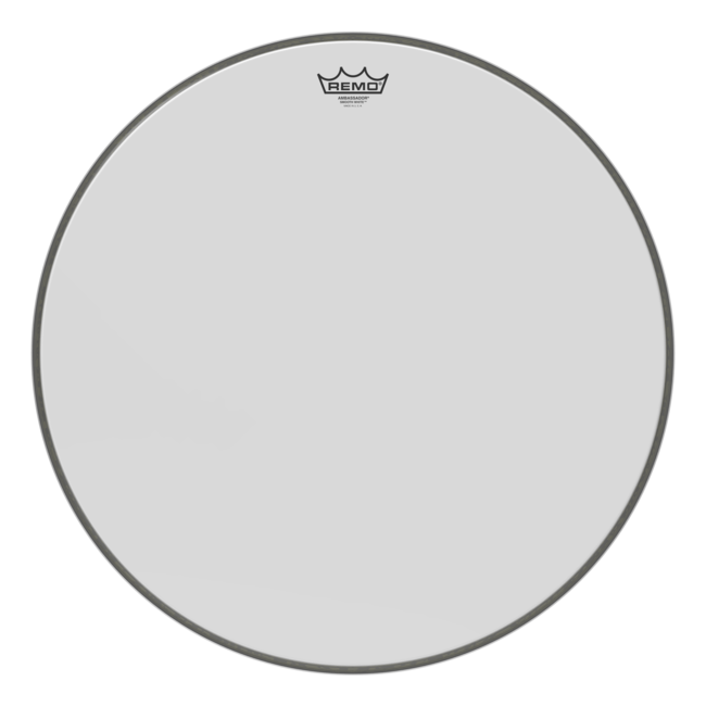 Remo - BR-1222-MP- - Bass Drum, Ambassador, Smooth White, 22" Diameter, Mp