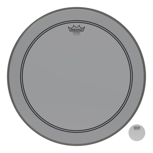Remo - P3-1320-CT-SMOH - Bass Drum, Powerstroke 3, Colortone, 20" Diameter, Smoke, 5" Offset Hole
