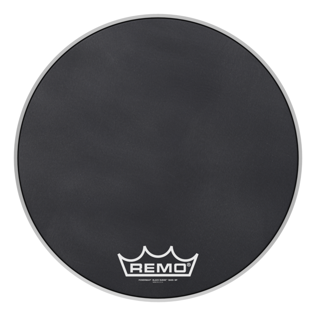 Remo - PM-1822-MP- - Bass Drum, Powermax, Black Suede, 22" Diameter, Mp