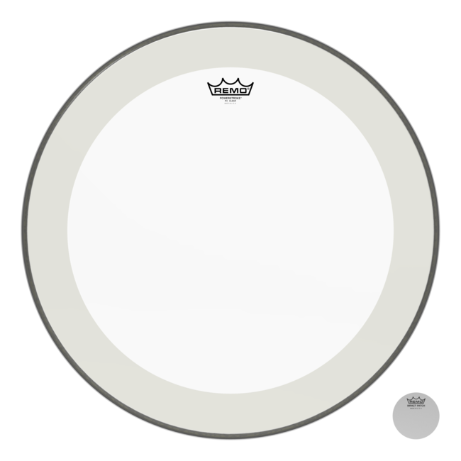 Remo - P4-1323-C2- - Bass Drum, Powerstroke 4, Clear, 23" Diameter, With Impact Patch