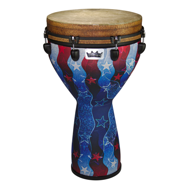 Remo - DJ-0014-33- - Djembe, Mondo, Designer Series, Key-Tuned, 14" X 25", Skyndeep Fiberskyn, Contour Tuning Brackets, Sahara Brown Finish