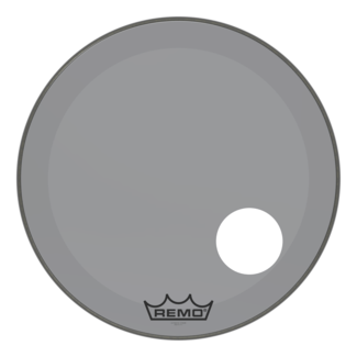 Remo Remo - P3-1324-CT-SMOH - Bass Drum, Powerstroke 3, Colortone, 24" Diameter, Smoke, 5" Offset Hole