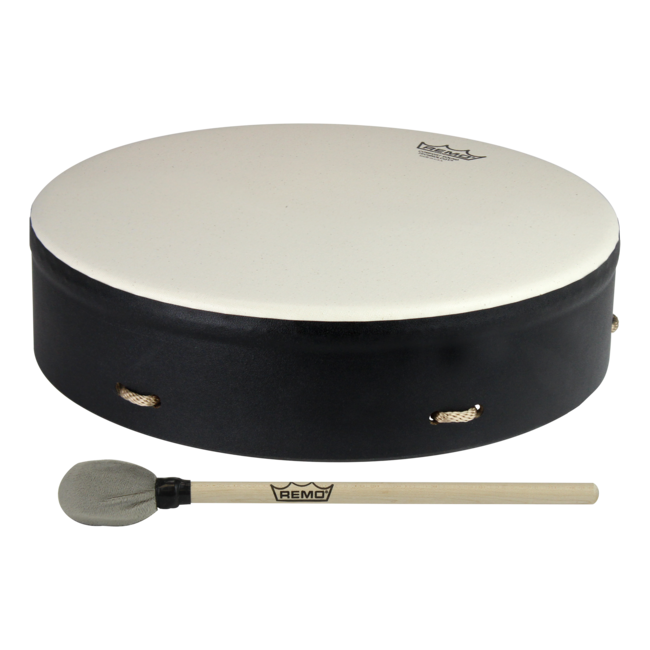 Remo - E1-0316-71-CST - Drum, Buffalo, 16" Diameter, 3.5" Depth, With Comfort Sound Technology, Mallet, Black