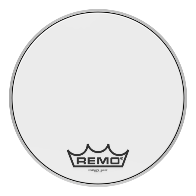 Remo - PM-2018-MP- - Bass Drum, Powermax 2, Ultra White, 18" Diameter, Mp