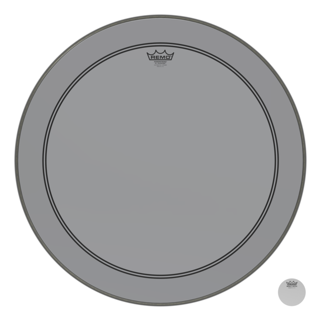 Remo - P3-1326-CT-SMOH - Bass Drum, Powerstroke 3, Colortone, 26" Diameter, Smoke, 5" Offset Hole