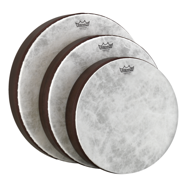 Remo - HD-8501-03- - **Remo Asia**, Frame Drum, Fiberskyn, Small, 3-Piece Set, 8"-10"-12", Laminate Wood Grain, Brown
