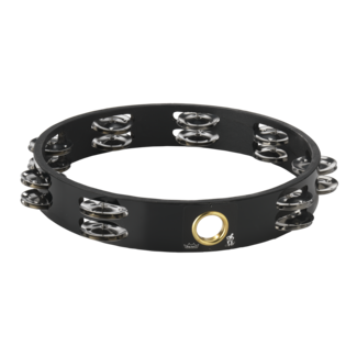 Remo Remo - TA-6210-00- - Tambourine, Headless, 10" Diameter, 8 Pairs Jingles X 2 Rows, Quadura White