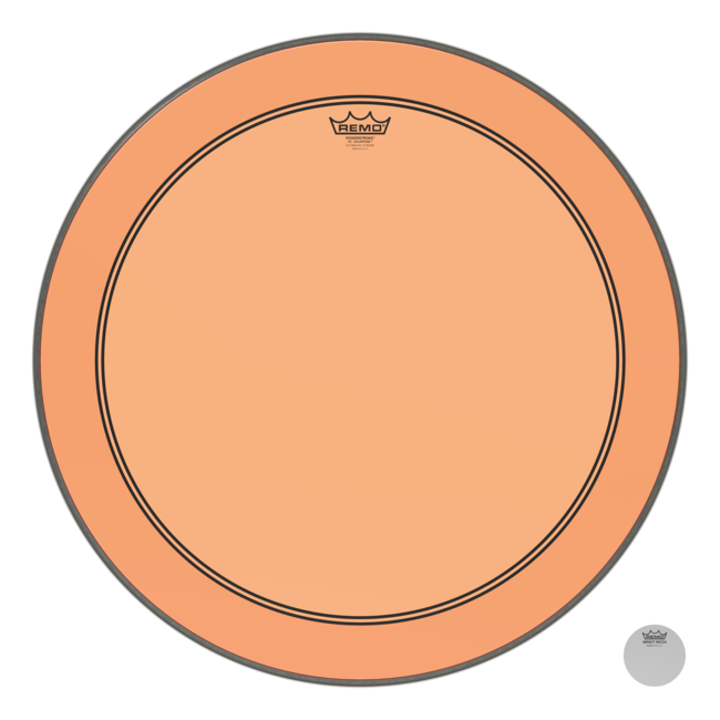 Remo - P3-1326-CT-OGOH - Bass Drum, Powerstroke 3, Colortone, 26" Diameter, Orange, 5" Offset Hole