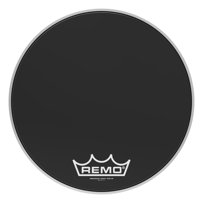 Remo - ES-1020-CH- - **Special Order**, Bass Drum, Ambassador, Ebony, 20" Diameter, 10" Center Hole