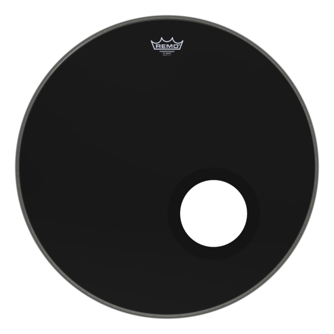 Remo - P3-1026-ES- - Bass Drum, Powerstroke 3, Ebony, 26" Diameter, 5" Black Dynamo