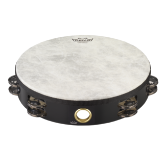 Remo Remo - TA-5210-52- - Tambourine, Fiberskyn, Pre-Tuned, 10" Diameter, 8 Pairs Jingles X 2 Rows, Red