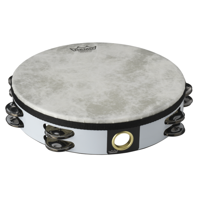 Remo - TA-5106-70- - **Remo Asia**, Tambourine, Fiberskyn, Pre-Tuned, 6" Diameter, 6 Pairs Jingles X 1 Row, Black
